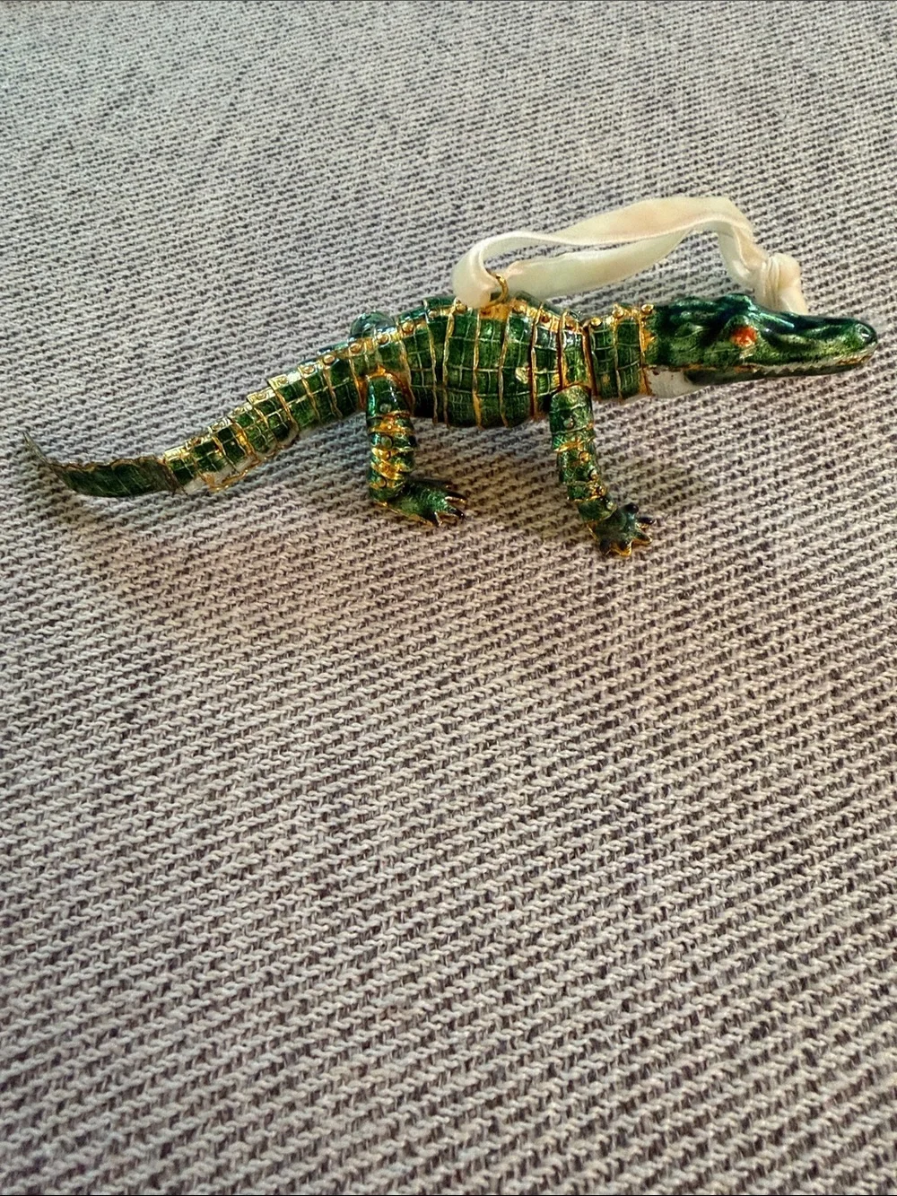 Dillards Cloisonne Articulated Alligator Christmas Ornament